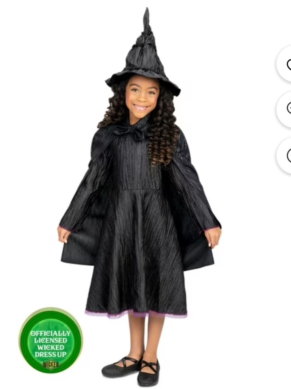 Universal Black Witch Costume with Purple Trim
